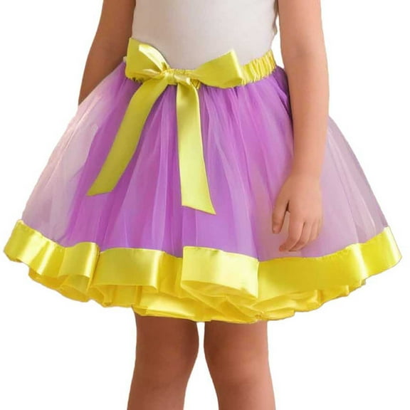 RUTAYY Children Girls Dresses Holiday Party Ballet Dressess Party Princess Mesh Dance Dresses Holiday Vacation Beach, Purple, 5-8 Years