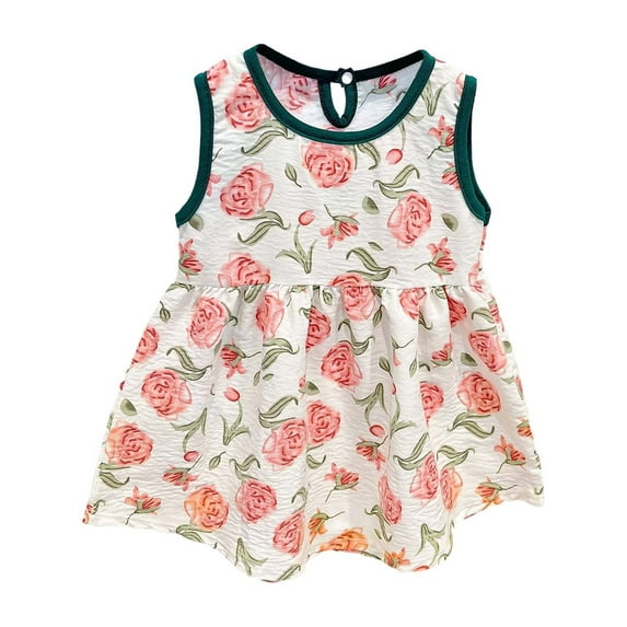 RUTAYY Children Girls Dresses Soft and Comfortable Broken Beautiful Princess Dress Bohemian Style , Dark Green, 6-7 Years