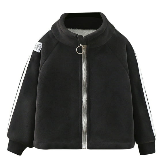 RUTAYY Children Girls Fuzzy Jacket Full Zipper Solid Color Long Sleeve Soft Warm Comfortable Relaxed Holiday Coat