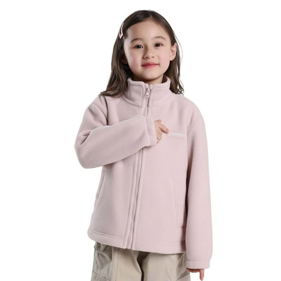 RUTAYY Children Girls Hooded Jacket Long Sleeve Casual Solid Color with Pocket Stand Collar Zipper Tops Classic Versatile Coat