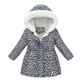 thumbnail image 1 of RUTAYY Children Girls Hooded Jacket Long Sleeve Leopard Thicken Windproof Zipper Winter Warm Outwear Classic Trendy Coats, 1 of 7