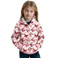 thumbnail image 1 of RUTAYY Children Girls Hooded Jacket Long Sleeve Zipper Butterfly Print Pullover with Pocket Classic Chic Coat, 1 of 5