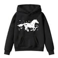 thumbnail image 1 of RUTAYY Children Girls Hoodies Back To School Horse Print Long Sleeve Fall Winter Casual Daily Wear Elegant Hooded Sweatshirt, 1 of 3