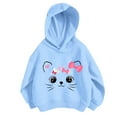 thumbnail image 1 of RUTAYY Children Girls Hoodies Long Sleeve Cute Print Sports Shirt Loose Soft Comfortable Casual Daily Wear Stylish Vacation Hooded Sweatshirt, 1 of 3