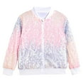 thumbnail image 1 of RUTAYY Children Girls Jacket Sequin Solid Color Long Sleeve Zip Up Party Shiny Clothes Holiday Chic Coat, 1 of 2