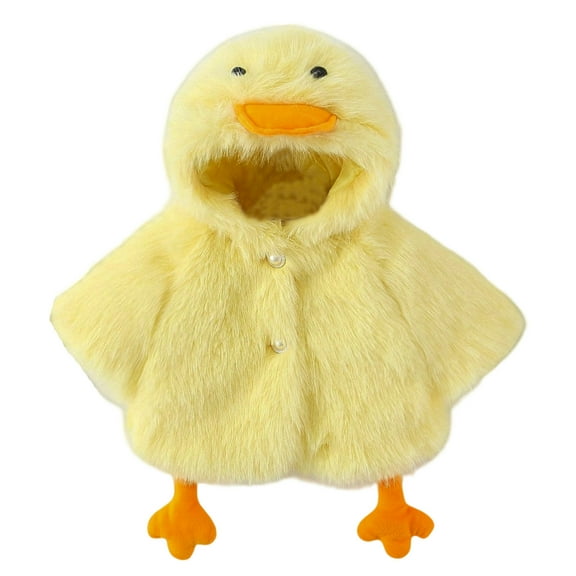 RUTAYY Children Girls Jacket Winter Long Sleeve Hooded Cape Coat Soft Warm Outerwear Adorable Cartoon Design Fashion Travel Coat