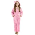 thumbnail image 1 of RUTAYY Children Girls Jumpsuits Cozy Soft Long Sleeve Solid Color with Hooded Winter Warm Thickened Home Wear Chic Holiday Romper, 1 of 5