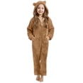 thumbnail image 1 of RUTAYY Children Girls Jumpsuits Cozy Soft Long Sleeve Solid Color with Hooded Winter Warm Thickened Home Wear Relaxed Holiday Romper, 1 of 5