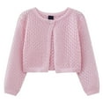 thumbnail image 1 of RUTAYY Children Girls Knit Cardigan Sweater Long Sleeve Solid Color Lightweight Round Neck Button Open Front Cover Up Casual Versatile Vacation Coat, 1 of 6