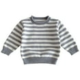 thumbnail image 1 of RUTAYY Children Girls Knit Sweater Striped Round Neck Long Sleeve Comfortable Soft Warm Casual Daily Wear 9 Months-8 Years Elegant Stylish Pullover Tops, 1 of 7
