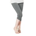 thumbnail image 1 of RUTAYY Children Girls' Leggings Summer Solid Color Stretchy Capri Leggings Comfortable Elastic Yoga Pants Lightweight Casual Daily Wear, Grey, 3-4 Years, 1 of 4