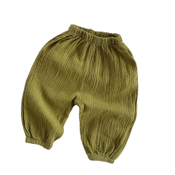 RUTAYY Children Girls Long Pants Elastic Waist Solid Color Elastico Casual Lightweight Thin Holiday Classic Versatile Trousers