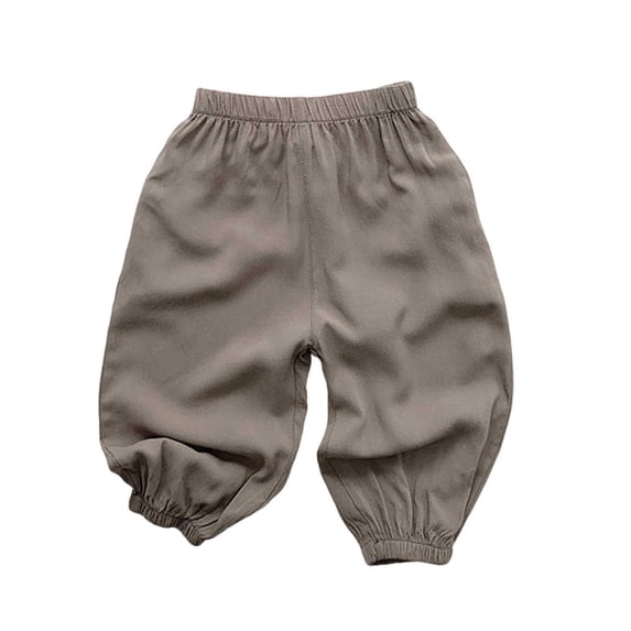 RUTAYY Children Girls Long Pants Elastic Waist Solid Color Elastico Casual Lightweight Thin Holiday Elegant Stylish Trousers
