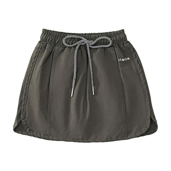 RUTAYY Children Girls Mini Skirt High Waist Elastic Waistband Daily Wear Versatile Travel Cargo Skirt