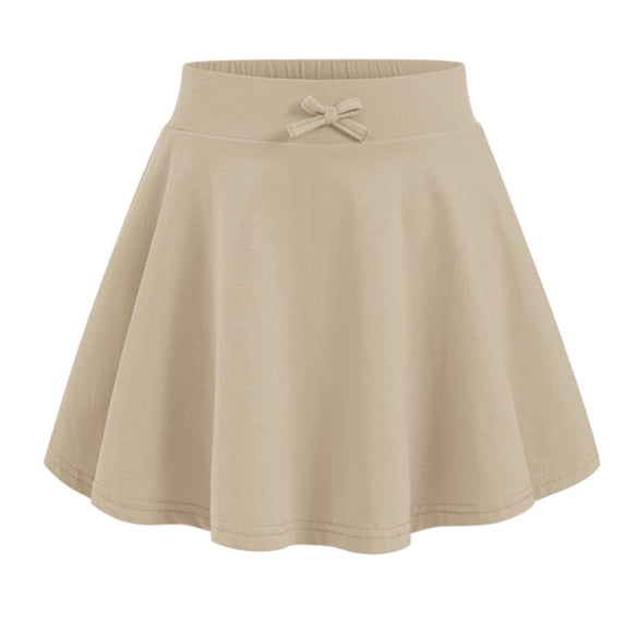RUTAYY Children Girls Skirt Casual Summer with Bow Solid Color Athletic Tennis Skirt Comfortable Stretchy Waistband Relaxed Holiday Dresses