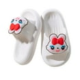 thumbnail image 1 of RUTAYY Children Girls Slippers Home Indoor Non Bow Rabbit Print Cool Slippers Cute Slippres, White, 5.5-6 Years, 1 of 3