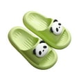 thumbnail image 1 of RUTAYY Children Girls Slippers Home Indoor Non Cute Panda Print Cool Slippers Casual Daily Wear, Green, 9-10 Years, 1 of 7