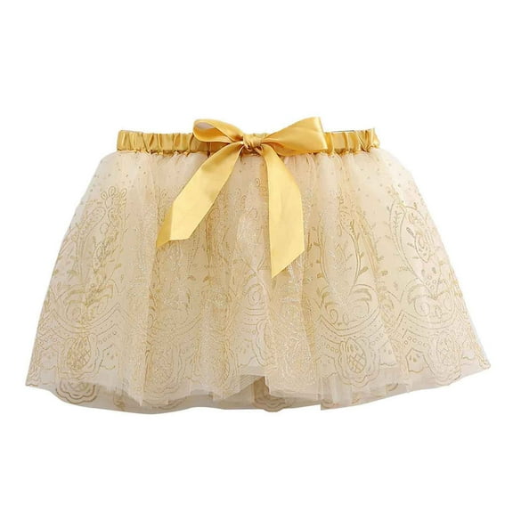 RUTAYY Children Girls Summer Dress Dance Party Dresses Ballet Dressess Dreamy Dress, Yellow, 5-8 Years