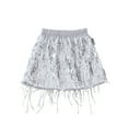 thumbnail image 1 of RUTAYY Children Girls Summer Dresses Fringe Sequin Dresses Chic A-Line Dresses Boho Dresses, Silver, 3-4 Years, 1 of 9