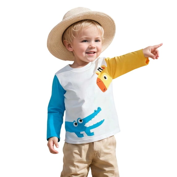 RUTAYY Children Girls Sweatshirt Long Sleeve Casual Crewneck Cute Print Autumn Soft Daily Wear Stylish Versatile Pullover