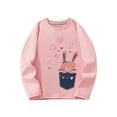 thumbnail image 1 of RUTAYY Children Girls Sweatshirt Long Sleeve Tops Cute Bunny Heart Print Fall Winter Round Neck Soft Comfortable Casual Blouse Leisure Pullover, 1 of 8