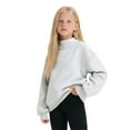 thumbnail image 1 of RUTAYY Children Girls Sweatshirt Round Neck Long Sleeve Plush Warm Winter Soft Cozy Tops High Neck Chic Versatile Pullover, 1 of 4