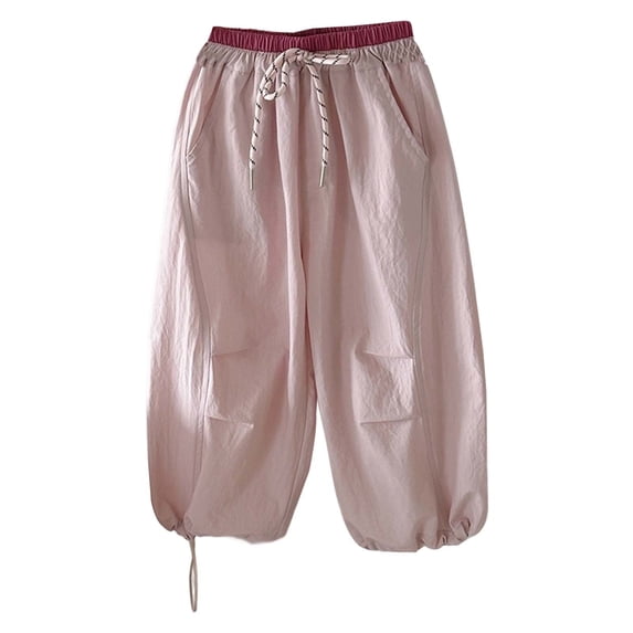 RUTAYY Children Girls' Trousers Outdoor Hiking Trousers Elastic Waist Summer Bohemian Style, Pink, 2-3 Years