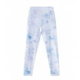 thumbnail image 1 of RUTAYY Children Girls' Trousers Tie Dye Leggings High Stretch Athletic Yoga Pants Soft Breathable Fabric Elegant Stylish Pants, Light Blue, 5-6 Years, 1 of 8