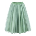 thumbnail image 1 of RUTAYY Children Girls Tutu Dress Solid Color Elastic Waist Party Flared Midi Length Formal Comfortable Breathable Playful Vacation Dresses, 1 of 5