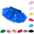 thumbnail image 1 of RUTAYY Children Girls Tutu Skirts Solid Color Elastic Waist Bow Decoration Half Length Festival Short Bottom Beach Boho Skirts, 1 of 4