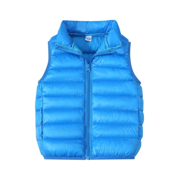 RUTAYY Children Girls Vest Jacket Stand Collar Zip Up Sleeveless Solid Color Fall Winter Classic Stylish Coat