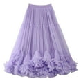 thumbnail image 1 of RUTAYY Elegant Party Skirt Women Layered High Waist Flared Midi Skirt For Evening Gala Prom Night Out Formal Occasions Solid Color Flowy Swing Pleated Beach Skirts, 1 of 6