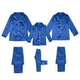 thumbnail image 1 of RUTAYY Family Matching Pajamas Satin Silk Button Down Solid Color Sleepwear Long Sleeve Loungewear Holiday Vibrant Sets, 1 of 9