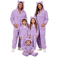 thumbnail image 1 of RUTAYY Family Matching Pajamas Solid Color Long Sleeve Adorable Cat Ear Hooded Full Romper Trendy Vacation Jumpsuits, 1 of 5