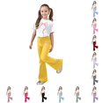thumbnail image 1 of RUTAYY Girls 2 Piece Clothing Set Graphic Print Short Sleeve Tops Flare Casual Pants Kids Tracksuit Yellow, 1 of 5