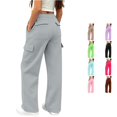 thumbnail image 1 of RUTAYY Girls Cargo Pants Drawstring Elastic Waist Pockets Kid Trousers Everyday Casual Wear Grey, 1 of 7