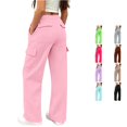 thumbnail image 1 of RUTAYY Girls Cargo Pants Drawstring Elastic Waist Pockets Kid Trousers Everyday Casual Wear Pink, 1 of 7