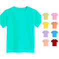 thumbnail image 1 of RUTAYY Girls Crew Neck Short Sleeve T-Shirt Solid Color Casual Basic Tee Light Blue, 1 of 4