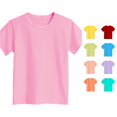 thumbnail image 1 of RUTAYY Girls Crew Neck Short Sleeve T-Shirt Solid Color Casual Basic Tee Pink, 1 of 4
