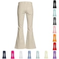 thumbnail image 1 of RUTAYY Girls Flare Jeans Solid Color Button Zipper Fly with Pockets Mid Waist Casual Denim Bottoms Khaki, 1 of 7