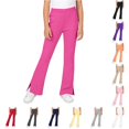 thumbnail image 1 of RUTAYY Girls Flare Pants Elastic Waist Side Slit Pockets Trousers Trendy Casual Wear Hot Pink, 1 of 4
