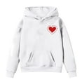 thumbnail image 1 of RUTAYY Girls Hoodies Long Sleeve Cute Graphic Love Heart Print Tops Classic Versatile Hooded Sweatshirt, 1 of 3