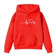 thumbnail image 1 of RUTAYY Girls Hoodies Long Sleeve Personality Print Comfortable Casual Wear with Pocket Fun Vibrant Hooded Sweatshirt, 1 of 3