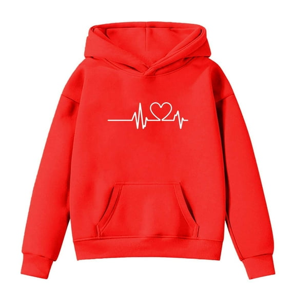 RUTAYY Girls Hoodies Long Sleeve Personality Print Comfortable Casual Wear with Pocket Fun Vibrant Hooded Sweatshirt