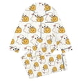 thumbnail image 1 of RUTAYY Girls Pajama Set Cute Ghost Pumpkin Halloween Graphic 2 Piece Sleep Set Long Sleeve Notch Neck Kids Cozy Indoor Outfit White, 1 of 5