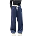 thumbnail image 1 of RUTAYY Girls Pants Drawstring Elastic Sweatpants Solid Color Casual Active Joggers Leisure Stylish Trousers, 1 of 4