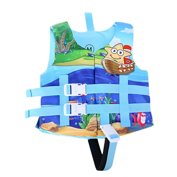 RUTAYY Girls Rash Guard Swimsuits Swimming Life Jacket Beach Bathing Suit, Sky Blue, 2-6 Years