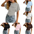 thumbnail image 1 of RUTAYY Girls Short Sleeve T-Shirt Crew Neck Letter Print Short Sleeve Casual Top Grey, 1 of 4