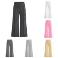 thumbnail image 1 of RUTAYY Girls Sweatpants Drawstring Elastic Waist Loose Fit Wide Leg Kid Trousers Everyday Casual Wear Grey, 1 of 7