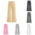 thumbnail image 1 of RUTAYY Girls Sweatpants Drawstring Elastic Waist Loose Fit Wide Leg Kid Trousers Everyday Casual Wear Khaki, 1 of 8